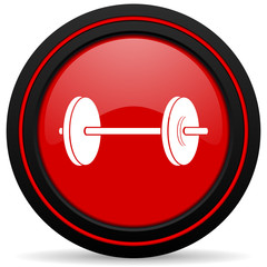 fitness red glossy web icon