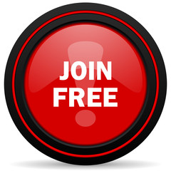 join free red glossy web icon