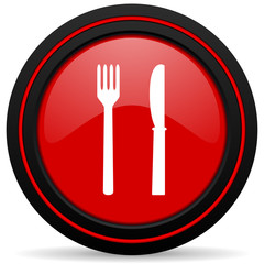 eat red glossy web icon