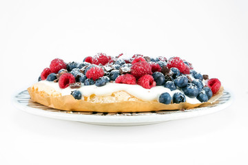 raspberry and blueberry cake