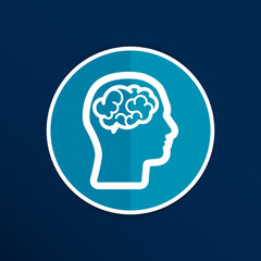 Head brain icon think design over vector illustration