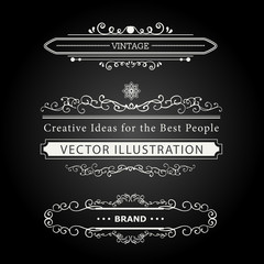 Set of Vintage Decorations Elements.