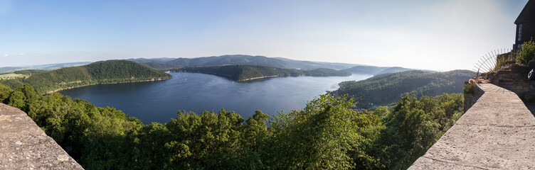 Fototapeta na wymiar edersee lake germany high resolution panoramic picture