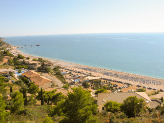 Fototapeta na wymiar Kathisma beach in Lefkada Greece.View from the top.