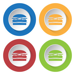 set of four icons with hamburger