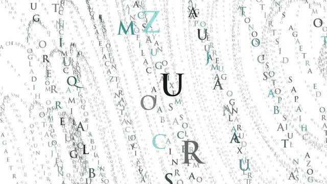 Animated alphabet abstract background