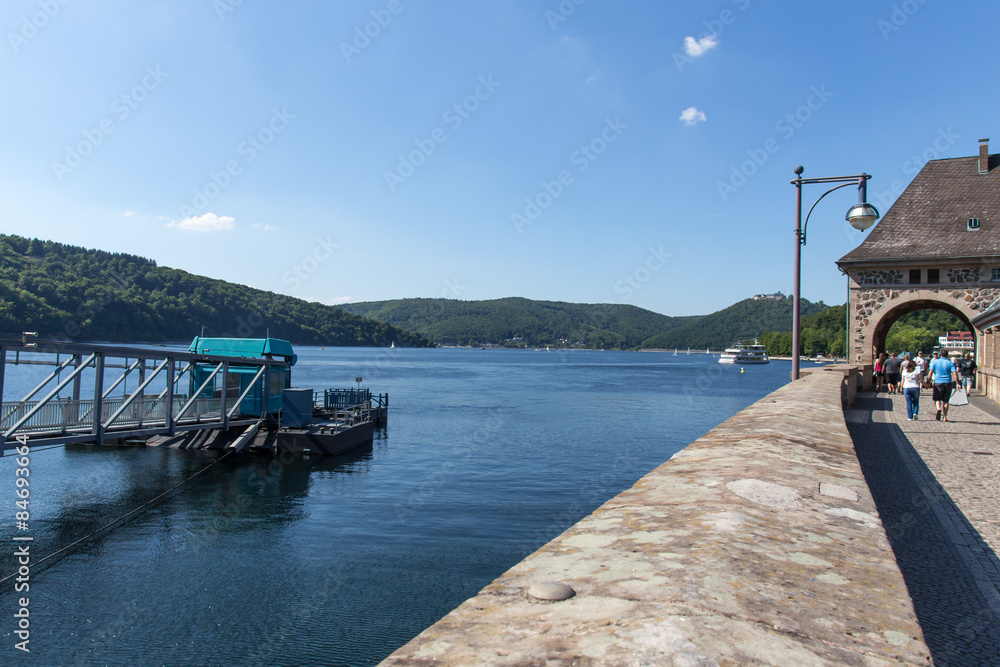 Wall mural edersee dam germany