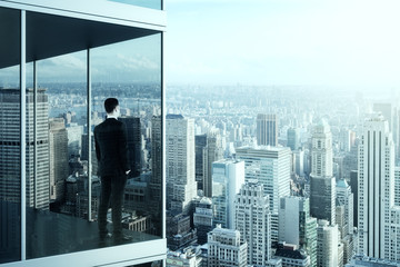 businessman in the modern office building