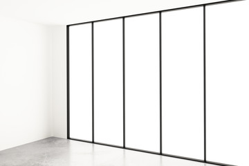 Blank white room with window