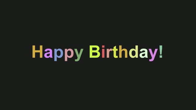 Happy Birthday - Bunte Buchstaben und Partikel