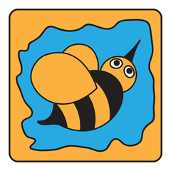 cartoon black orange bumble bee