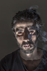 Portrait of a man smoking