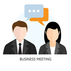 Business Meeting Icon Flat design  Concept