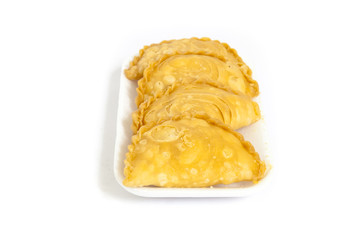 curry puffs isolated on a white background.