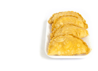 curry puffs isolated on a white background.