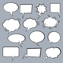 Set of vector comic speech bubbles.