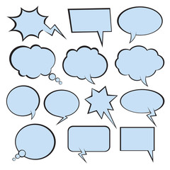 Set of vector comic speech bubbles.