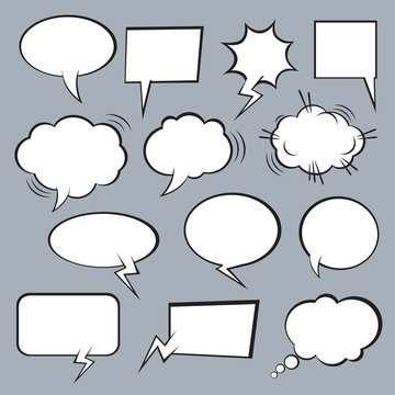 Set of vector comic speech bubbles.