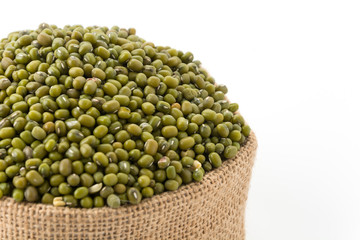green beans on white background