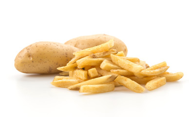 french fries on white background
