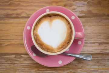 coffee in pink cup