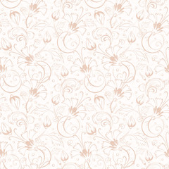 Fototapeta na wymiar Vector vintage beige turkish floral seamless pattern