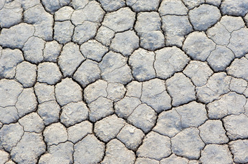 Extreme Closeup Of Dry and Cracked Mud Soil in Racetrack Playa i