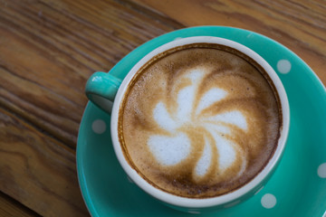 coffee in green cup