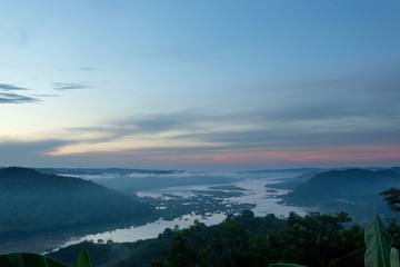 Fototapeta na wymiar Mekhong River View Form Phu E San mist Thailand