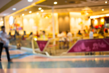 Blurred image of shopping mall and bokeh background.