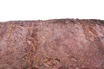 Texture of mountain showing red soil after excavated