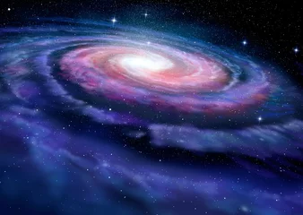 Fotobehang Tienerkamer Spiraalstelsel, illustratie van de Melkweg