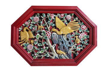 Traditional chinese style on temple wall in Thailand