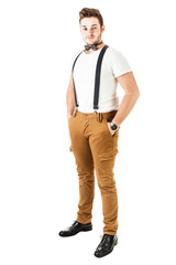 Sexy young man with bow tie