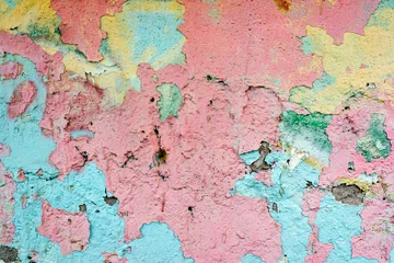 Photo sur Plexiglas Vieux mur texturé sale Le motif sur la pierre qui ressemblait à une carte ou à un manuscrit, Pierre multicolore à motif naturel, Le mélange de couleurs.