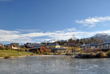 Hanmer Springs Village & Frozen Lake, New Zealand