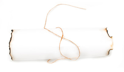 white curled paper on a white background
