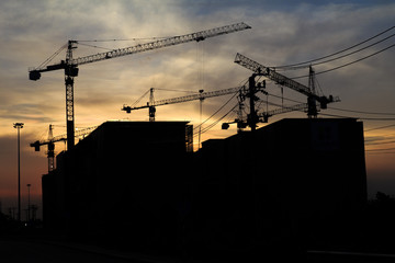 Silhouette of construction