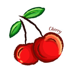Red Cherry Illustration