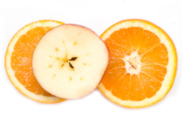 orange with an apple