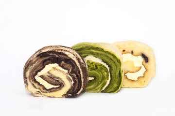 Colorful jam roll cake