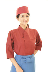 笑顔のウェイトレス