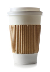 Paper cup isolated on white