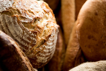 Variety of breads for sale.