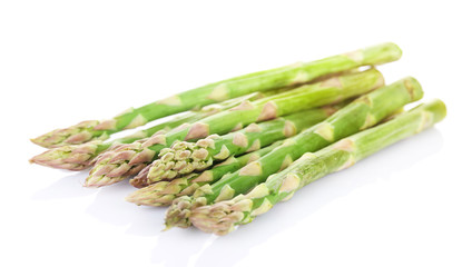 Fresh asparagus isolated on  white