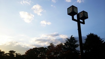 街灯と夕空