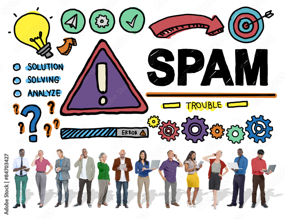 Poster spam problem virus online malware hacking concept