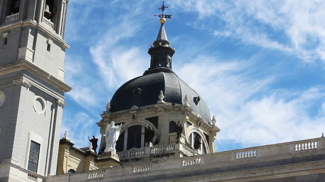 Dome of Almudena Church, Madrid Cathedral Time Lapse