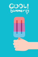 Summer holidays vector illustration,flat design sticbar icecream concept