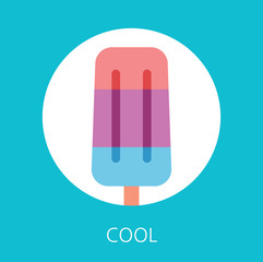 Summer holidays vector illustration,flat design icecream and sunglasses concept